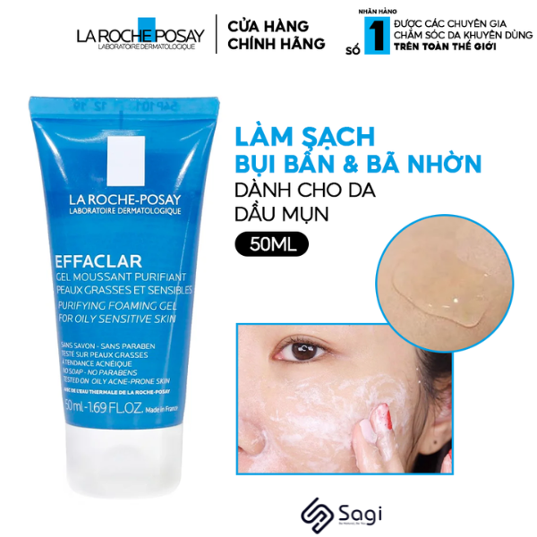 Đánh giá sữa rửa mặt la roche-posay effaclar purifying foaming gel 50ml cho da dầu mụn